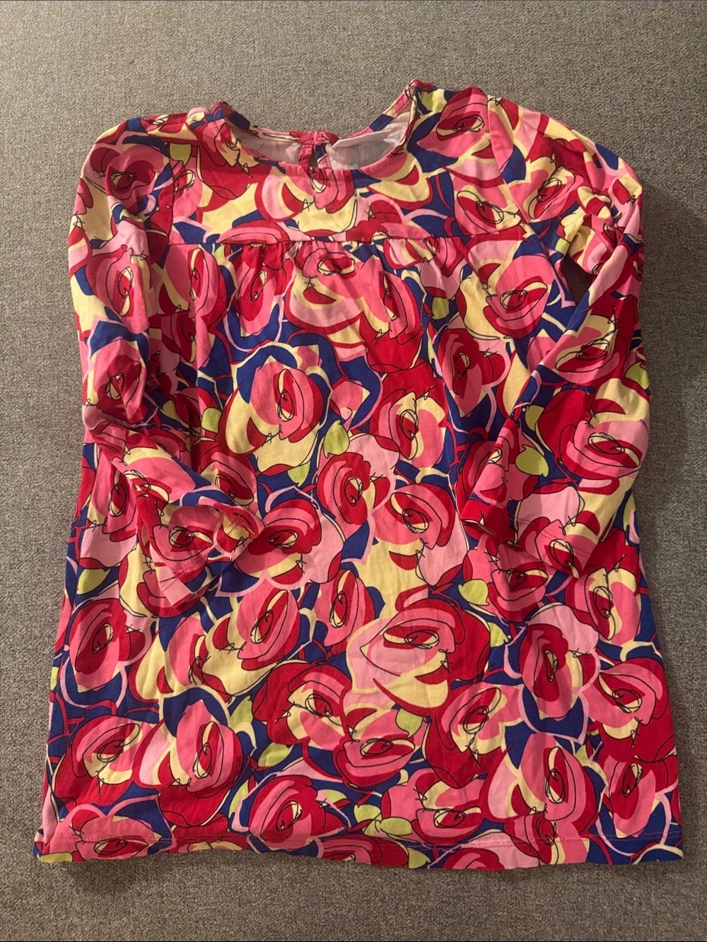 3/$15- Hanna Andersson Girls' Floral dress in Pink, Red, Yellow & Blue